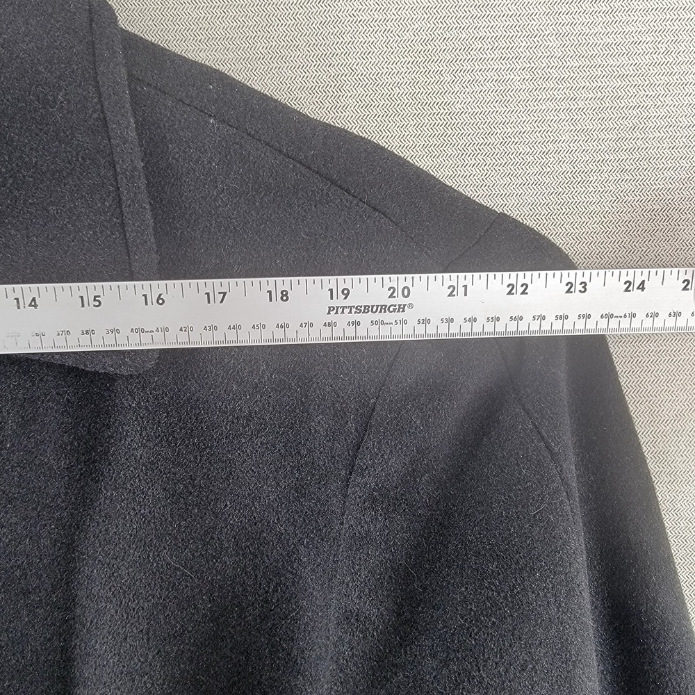 Lauren Ralph Lauren Mens Coat Italian Cashmere Blend Pea Overcoat Size 46R Black - Picture 8 of 11